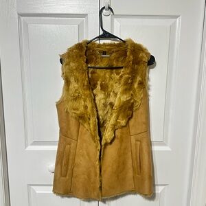 White House Black Market | Chic Brown Faux Fur Vest